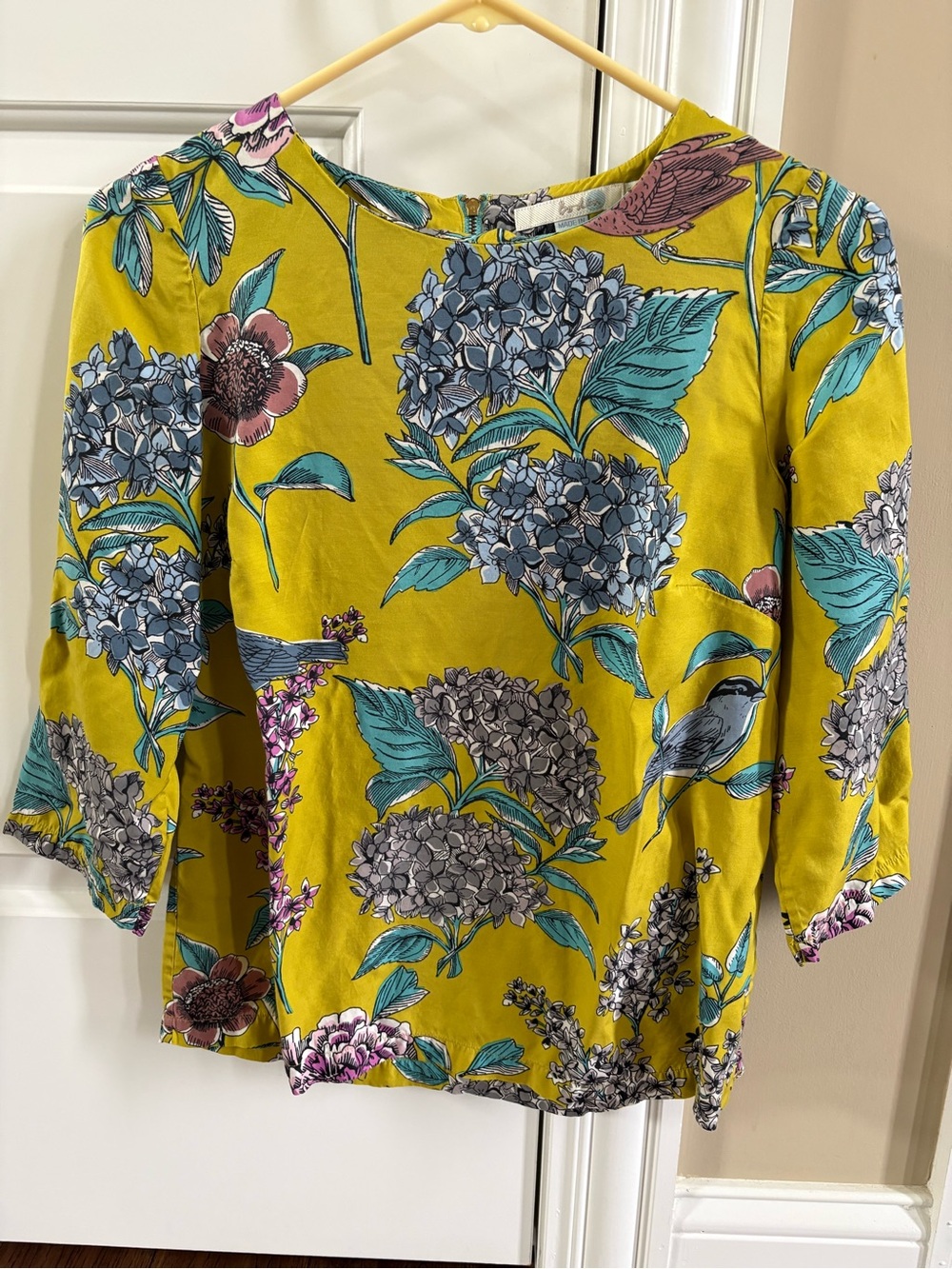 Floral Print Yellow Women's Blouse